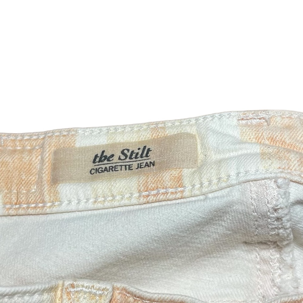 Y2K Vintage Low Rise AG Orange and cream zig zag tribal jeans - Picture 7 of 8